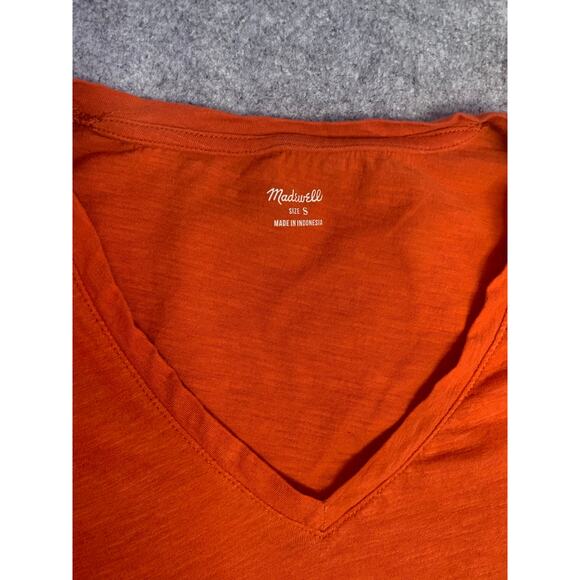 Madewell Whisper Cotton V Neck Tee in Orange, Women’s Size Small, T Shirt - Picture 5 of 10